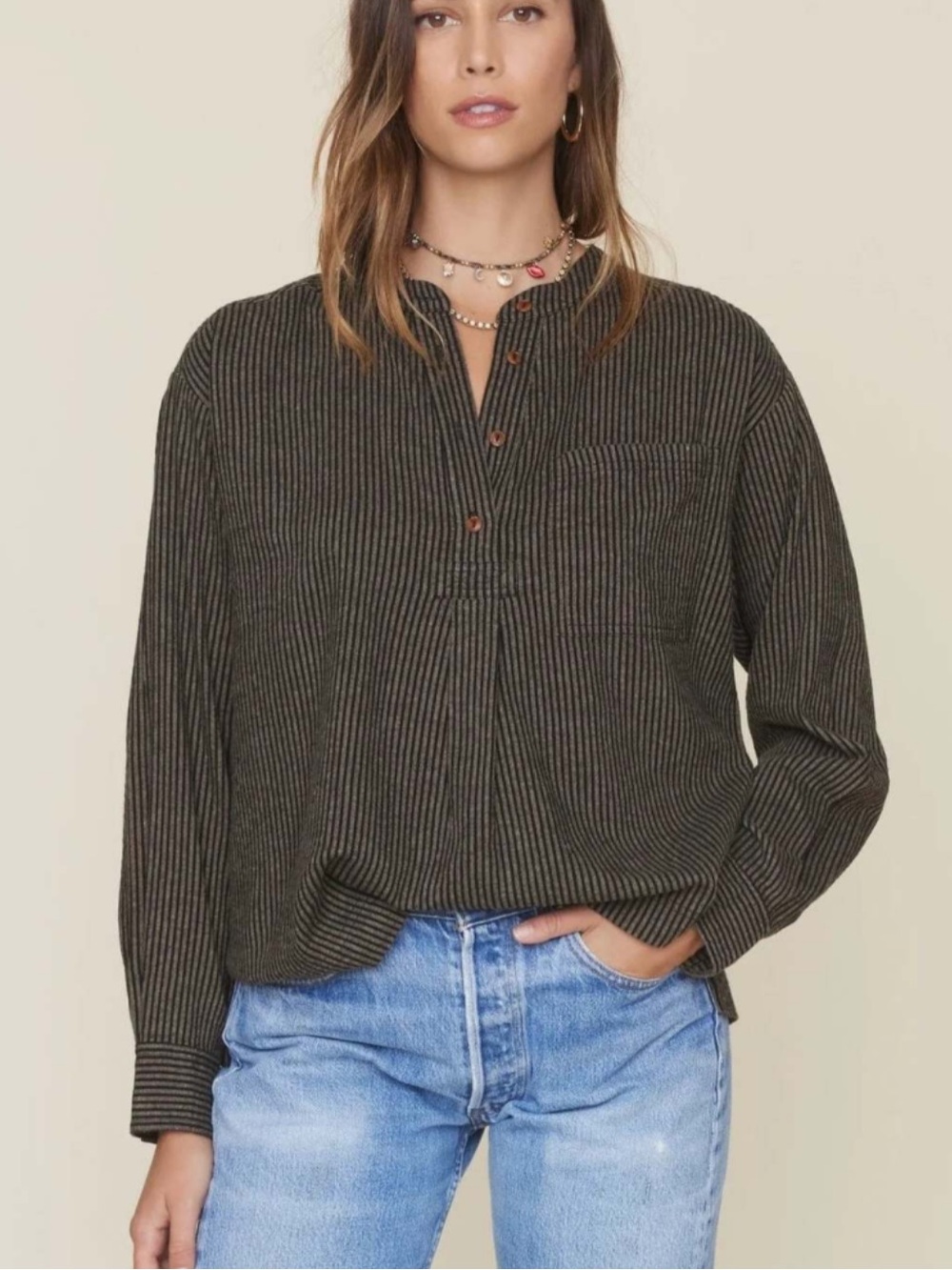XIRENA Makenzie Shirt in Phantom Stripe! Size L  $320